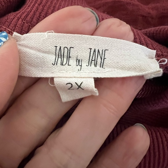 Jade by Jane 2X Ruffle High Low Long Sleeve Shirt Sweatshirt Romantic Cottage - Picture 6 of 8